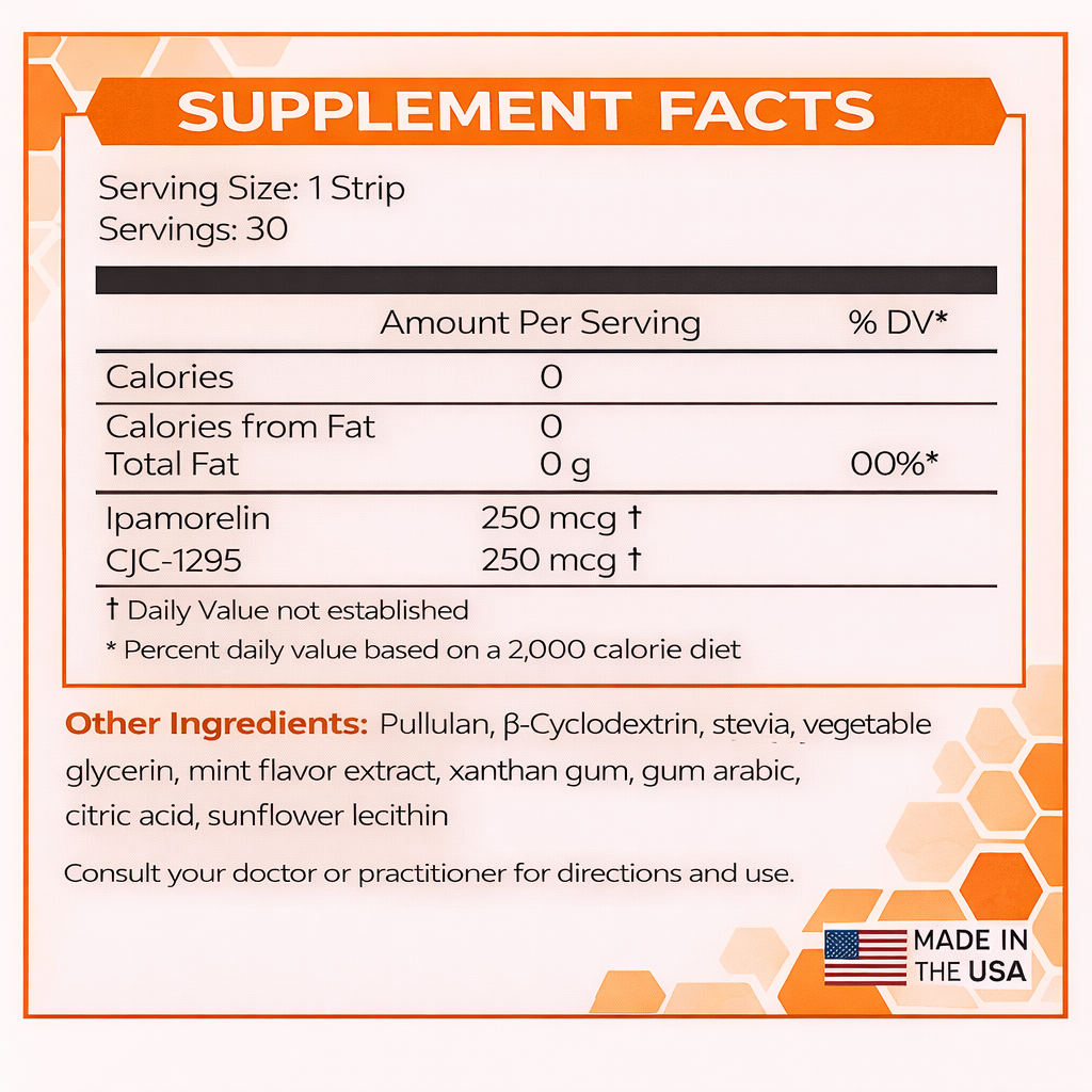 Melts Pro™ Ipamorelin + CJC-1295 Dissolving Strips