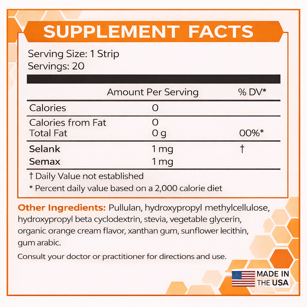 Melts Pro™ Selank + Semax Dissolving Strips